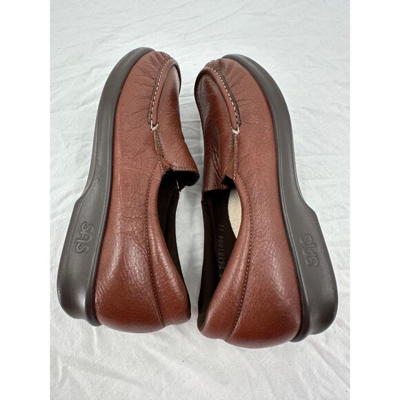 SAS Womens Comfort Shoes Size 8 Twin Slip On Loafers Brown Casual Classic - Picture 9 of 11